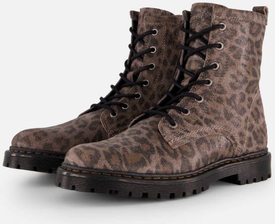 Giga Leopard Veterboots bruin Leer Kinderschoenen