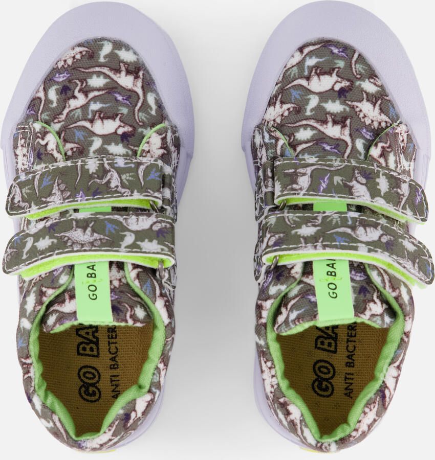 Go Banana's Go Banana S Sneaker Klittenband Green Dino Sneakers Kinderen Jongens Dark Green Canvas - Foto 2