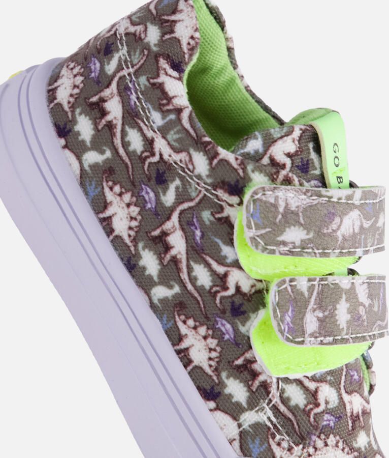 Go Banana's Go Banana S Sneaker Klittenband Green Dino Sneakers Kinderen Jongens Dark Green Canvas - Foto 3