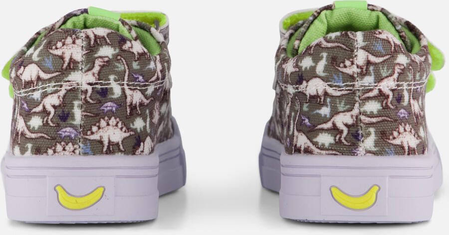 Go Banana's Go Banana S Sneaker Klittenband Green Dino Sneakers Kinderen Jongens Dark Green Canvas - Foto 3