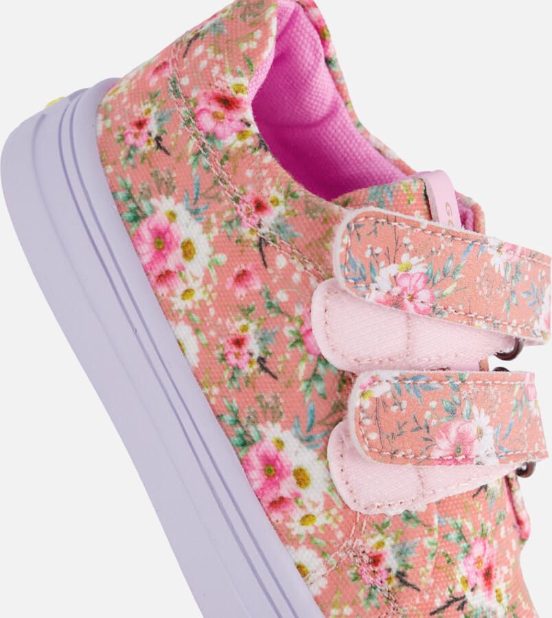 Go Banana's Go Banana S Sneaker Klittenband Peach Flowers Sneakers Kinderen Meisjes PEACH FLOWER Canvas - Foto 3