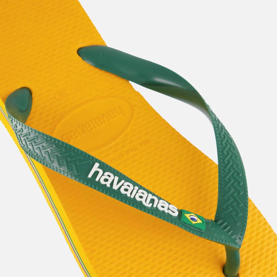 Havaianas Brasil Logo teenslippers geel groen Rubber 33 34 - Foto 2