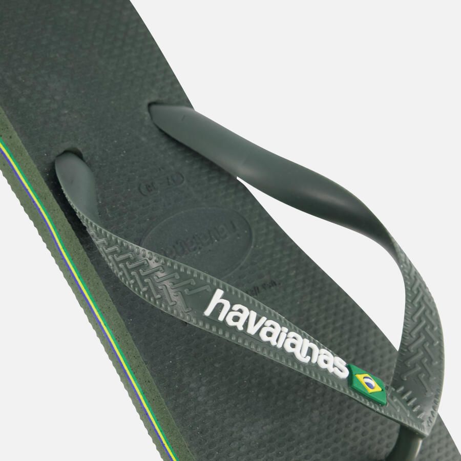 HAVAIANAS Teenslippers Heren Brasil Logo Maat: 41 42 Materiaal: Rubber Kleur: Groen - Foto 12
