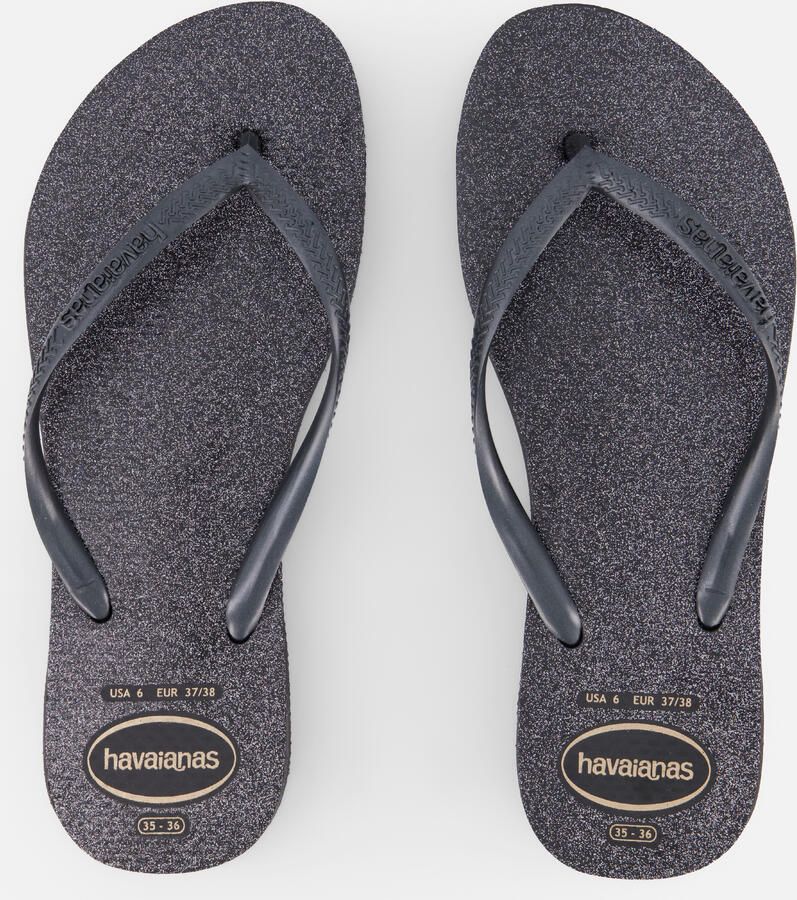 Havaianas Slim Gloss Slippers zwart Rubber - Foto 3