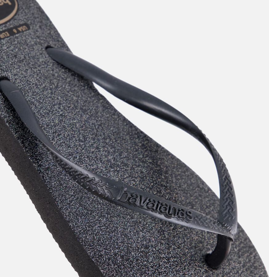 Havaianas Slim Gloss Slippers zwart Rubber - Foto 2