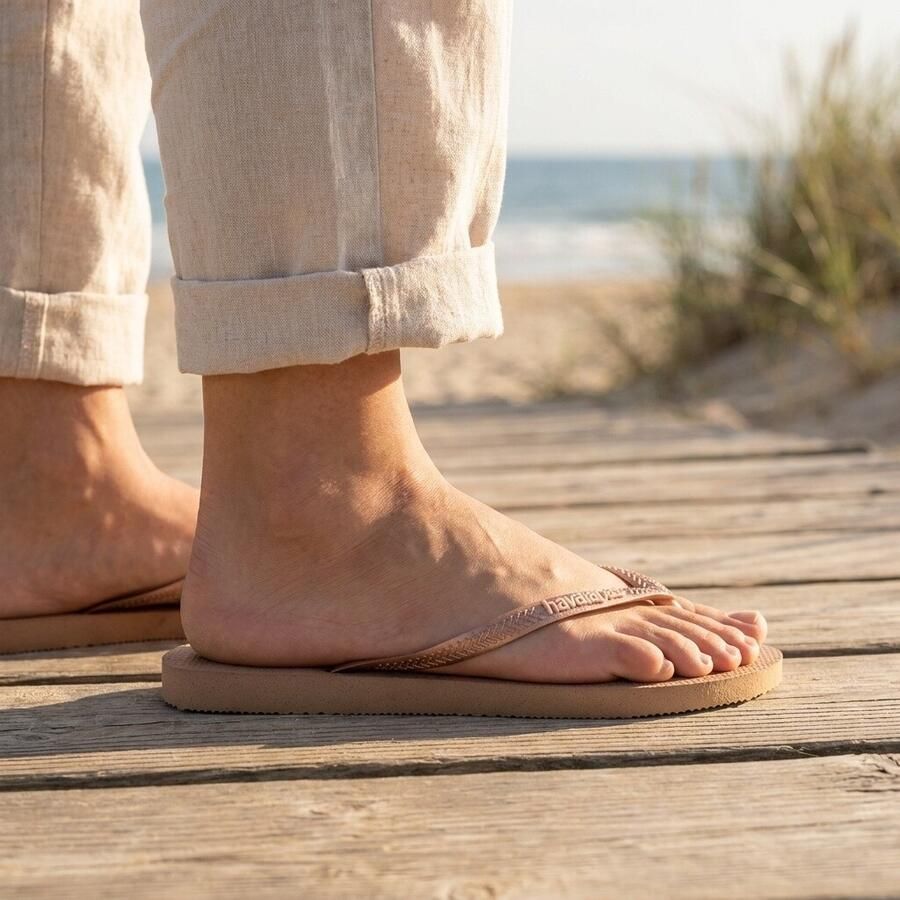 HAVAIANAS Teenslippers Dames Slim Logo Metallic Maat: 35 36 Materiaal: Rubber Kleur: Bruin - Foto 4