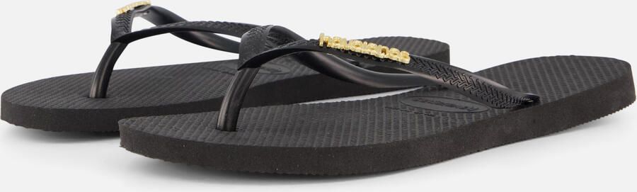 HAVAIANAS Teenslippers Dames Slim Logo Metallic Maat: 37 38 Materiaal: Rubber Kleur: Zwart - Foto 8