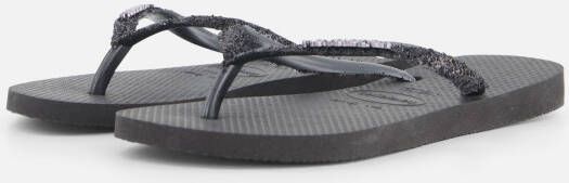 Havaianas Slim Glitter Slippers zwart Rubber