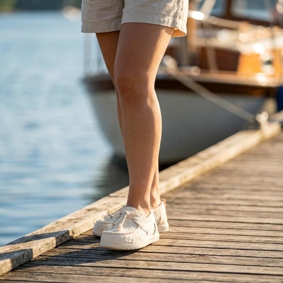 HEYDUDE Hey Dude Harbor Breeze Bootschoenen beige Textiel - Foto 2