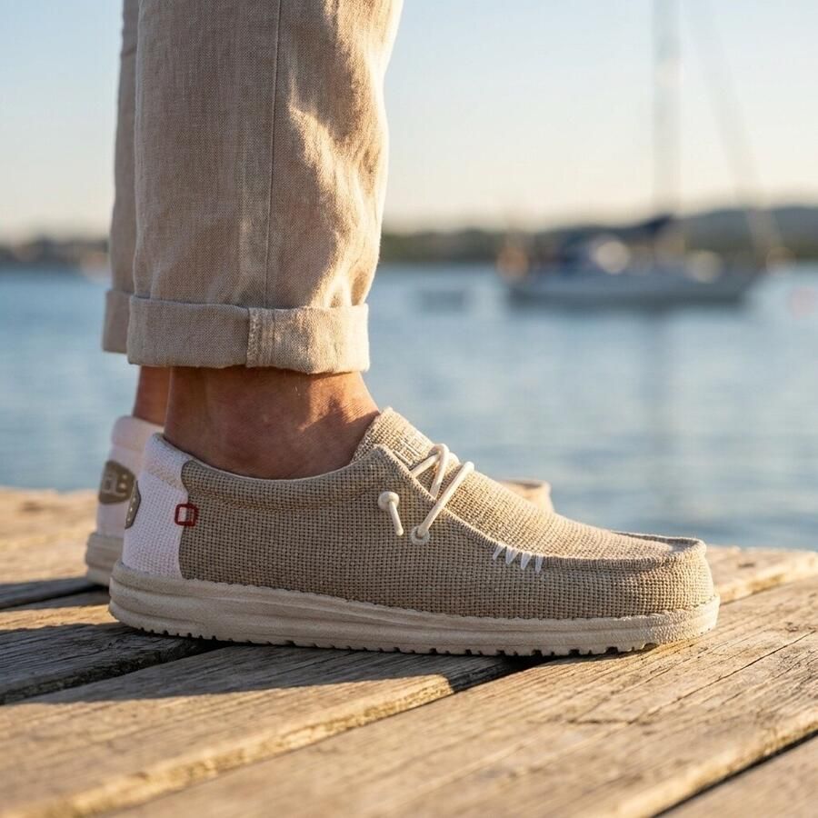 Hey Dude HEYDUDE Wally Braided Heren Instappers Off White | Wit | Katoen - Foto 2