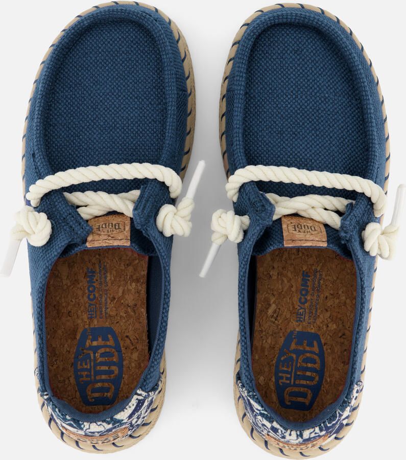 HEYDUDE Hey Dude Wendy Instappers blauw Textiel - Foto 3