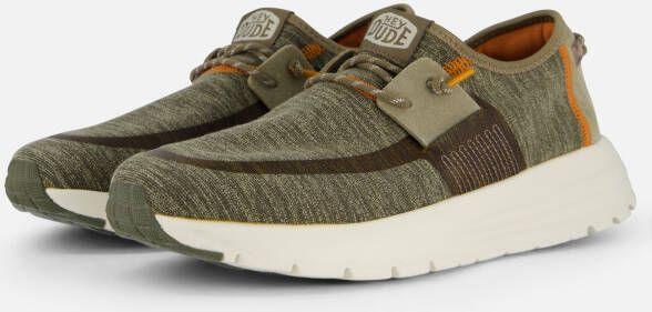 Hey Dude Dual Knit Laced Shoes Green Heren