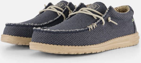 HEYDUDE Wally Braided Instappers blauw Canvas