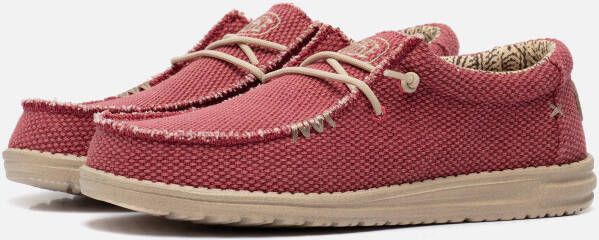 Hey Dude HEYDUDE Wally Braided Instappers rood Katoen