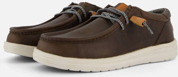 Hey Dude Wally Grip Craft Leather Donker Bruin Instappers Heren
