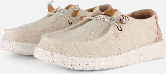 HeyDude Women's Wendy Heathered Slub Tropical Sneakers beige