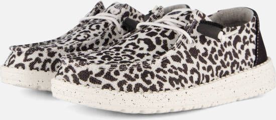 HEYDUDE Wendy Leopard Instappers zwart Canvas