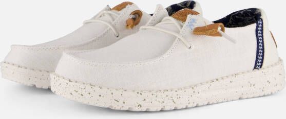 HEYDUDE Wendy Washed Canvas Dames Instapper White