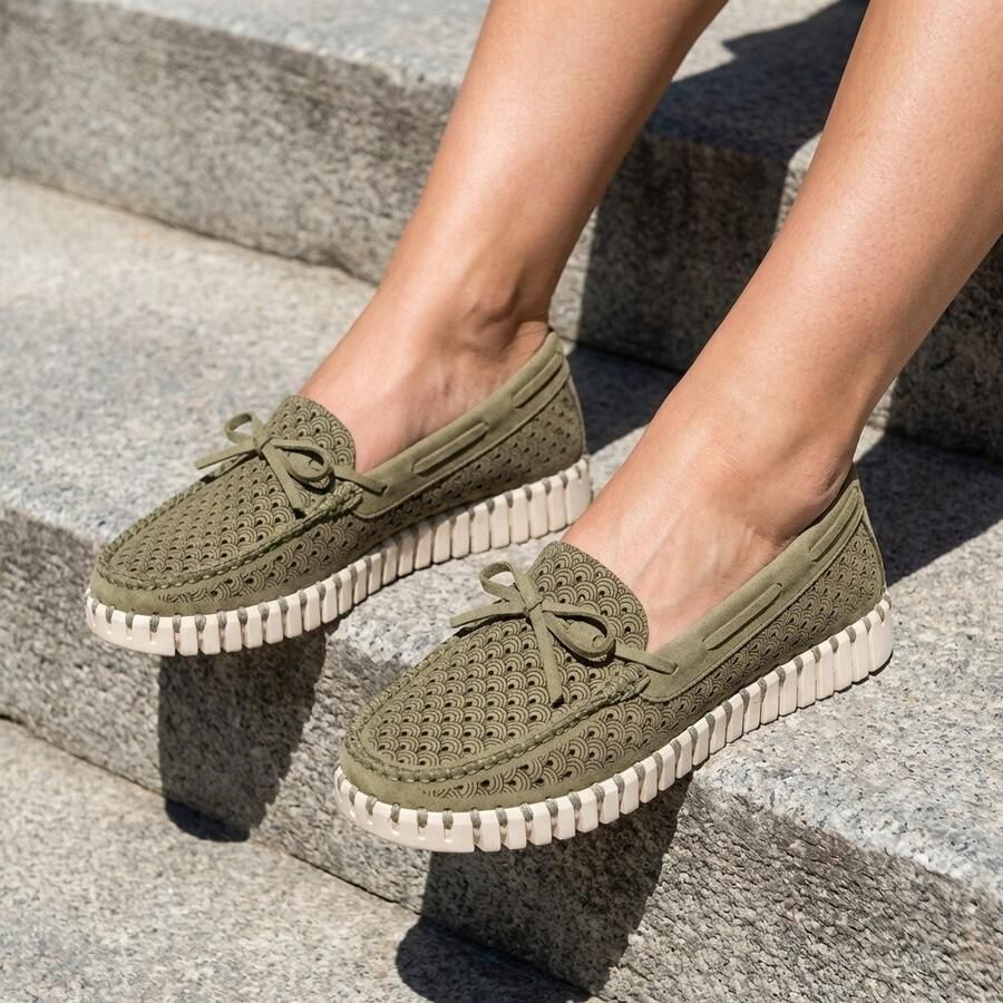 Ilse Jacobsen Bootschoenen groen Textiel