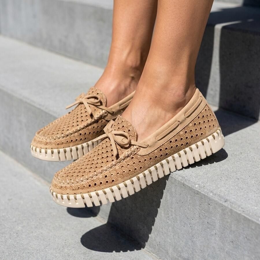 Ilse Jacobsen Bootschoenen taupe Textiel