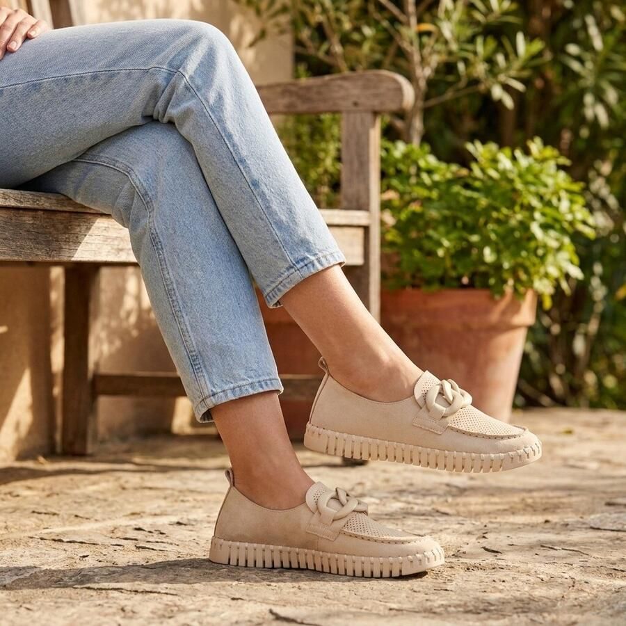 Ilse Jacobsen Tulip Loafers beige Microvezel Dames