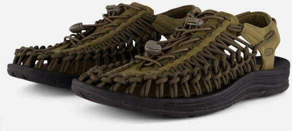 Keen Uneek Heren Sandalen Dark Olive Black Groen Polyester K1023381