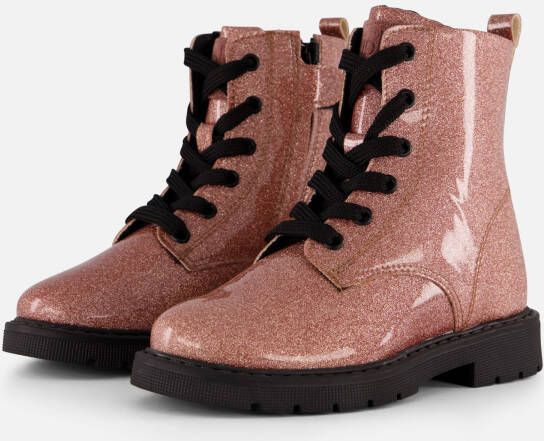 Kipling Ella Veterboots roze Imitatieleer