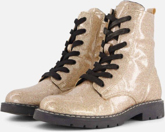 Kipling Hella veterboots met glitters champagne Wit Meisjes Imitatieleer 32