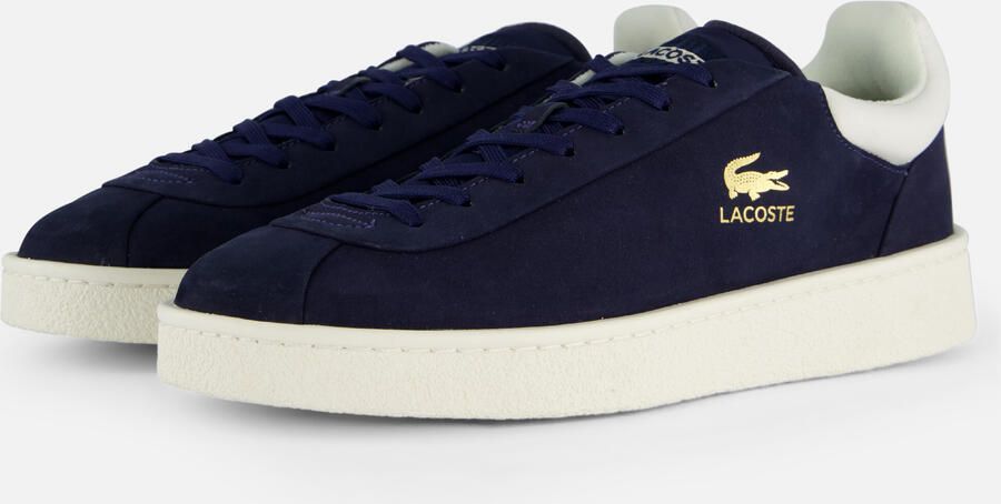 LACOSTE Lage Sneakers Heren Baseshot Premium Maat: 45 Materiaal: Nubuck Kleur: Blauw