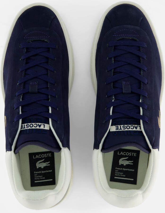 LACOSTE Lage Sneakers Heren Baseshot Premium Maat: 45 Materiaal: Nubuck Kleur: Blauw