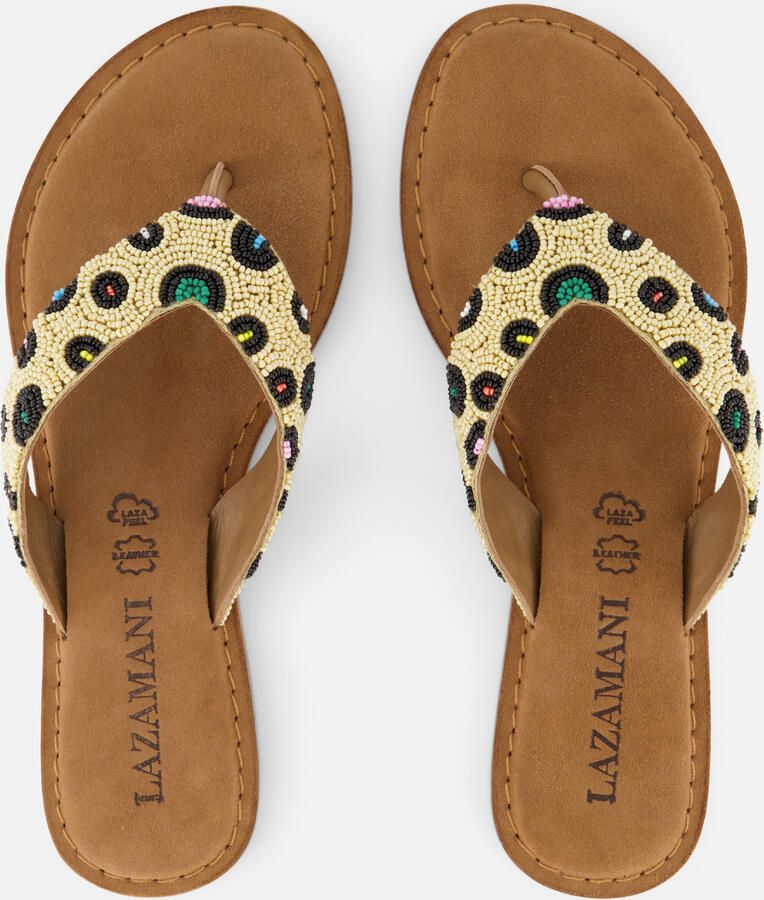 Lazamani Ebba Dames Slippers Leer Beige - Foto 3