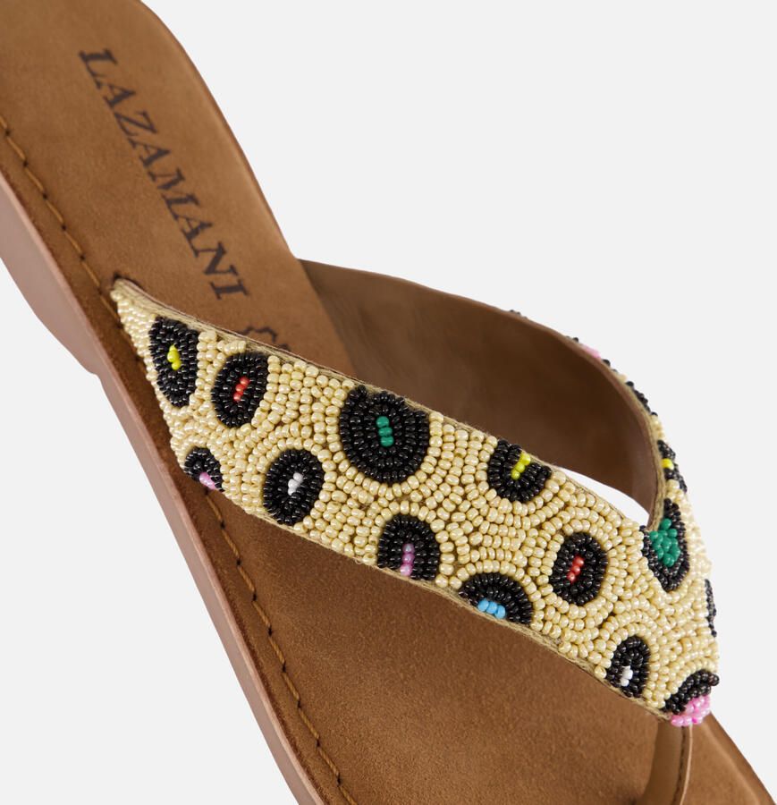 Lazamani Ebba Dames Slippers Leer Beige - Foto 2