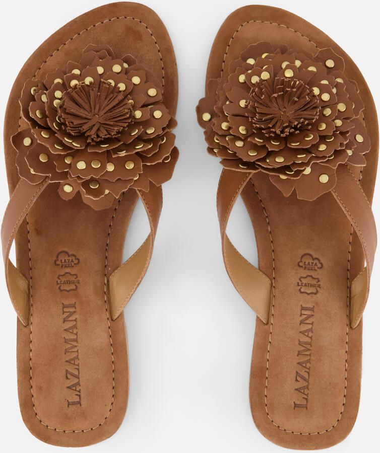 Lazamani Kira Dames Teenslippers Leer Tan - Foto 3