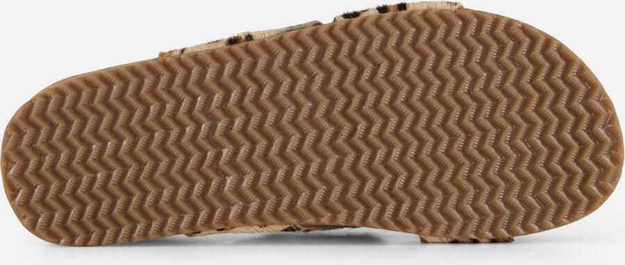 Lazamani Mille slippers met plateauzool en panterprint beige - Foto 9