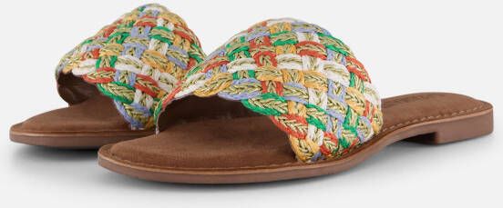 Lazamani Raffia Slippers wit Synthetisch