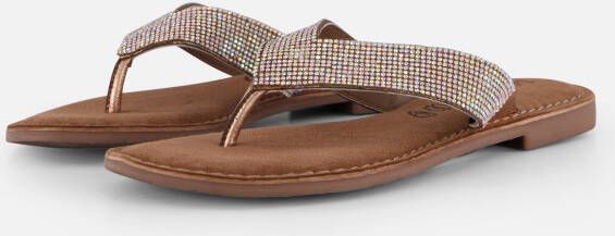 Lazamani Rainbow Slippers zilver Leer