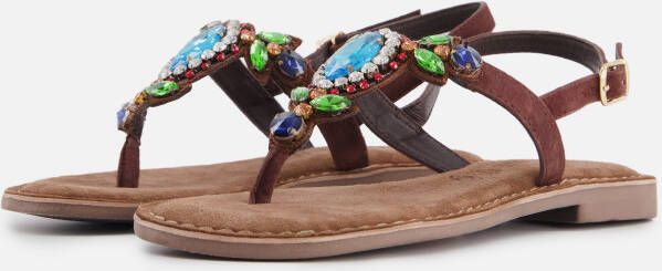 Lazamani Sandalen bruin Leer