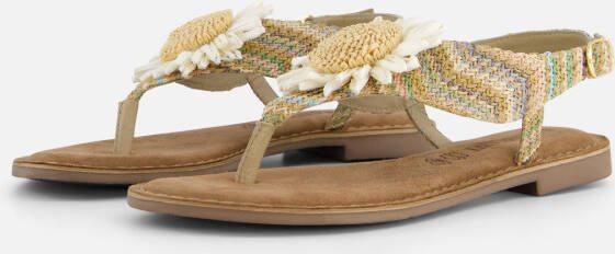 Lazamani Sandalen Flower beige Leer Dames