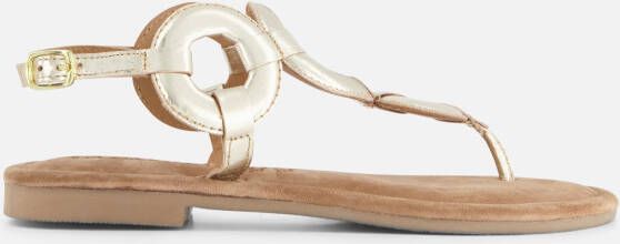 Lazamani Sandalen goud Leer