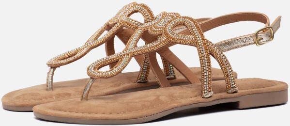 Lazamani Sandalen goud Leer