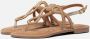 Lazamani Ladies sandals strass gold Goud Leer Platte sandalen Dames - Thumbnail 4