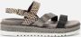 Lazamani Dames Sandalen 75.827 Black Zwart Leer LA75827black - Thumbnail 1