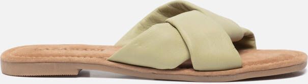 Lazamani Dames Slippers 33.505 Green Groen Leer LA33505green