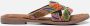 Lazamani slippers met kraaltjes oranje multi - Thumbnail 3