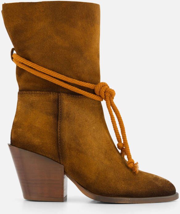 Lazamani Western Cowboylaarzen cognac Suede Dames
