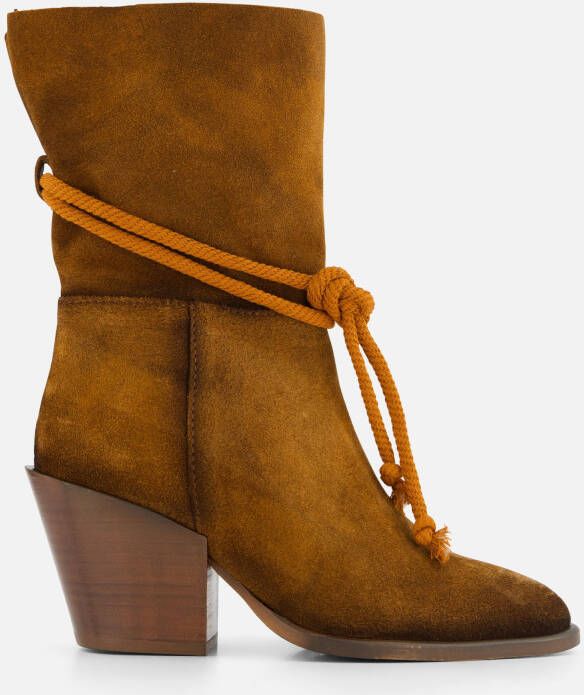 Lazamani Western Cowboylaarzen cognac Suede