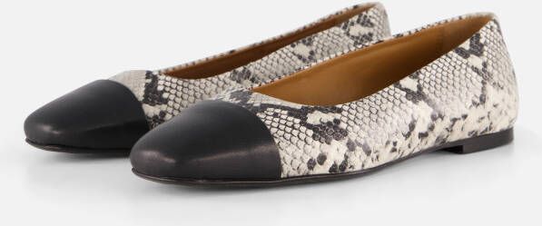 Linea Zeta Snake Ballerina's zwart Leer