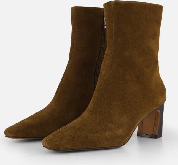 Linea Zeta Enkellaarsjes bruin Leer