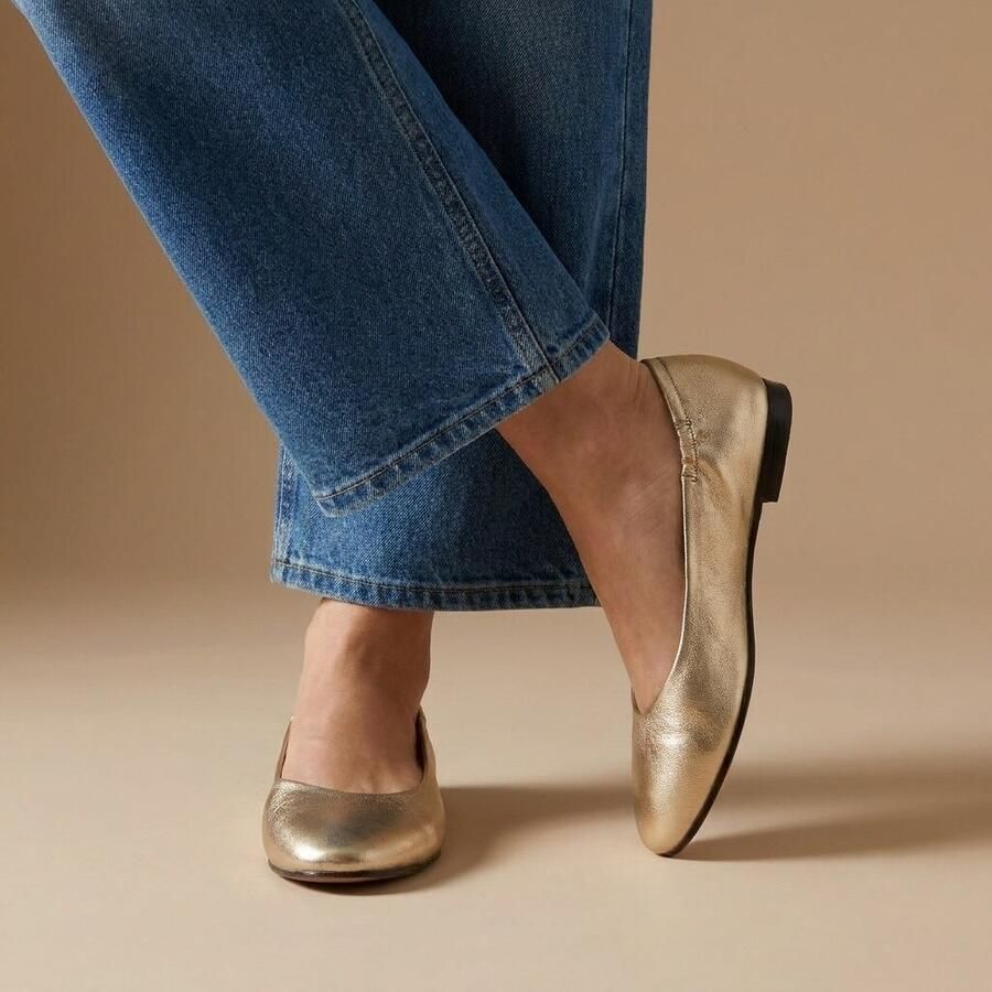Linea Zeta Ballerina's goud Leer