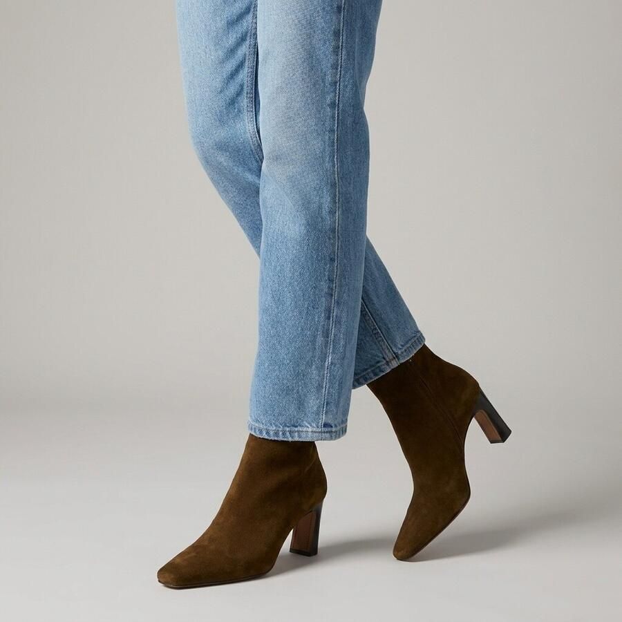 Linea Zeta Enkellaarsjes bruin Suede